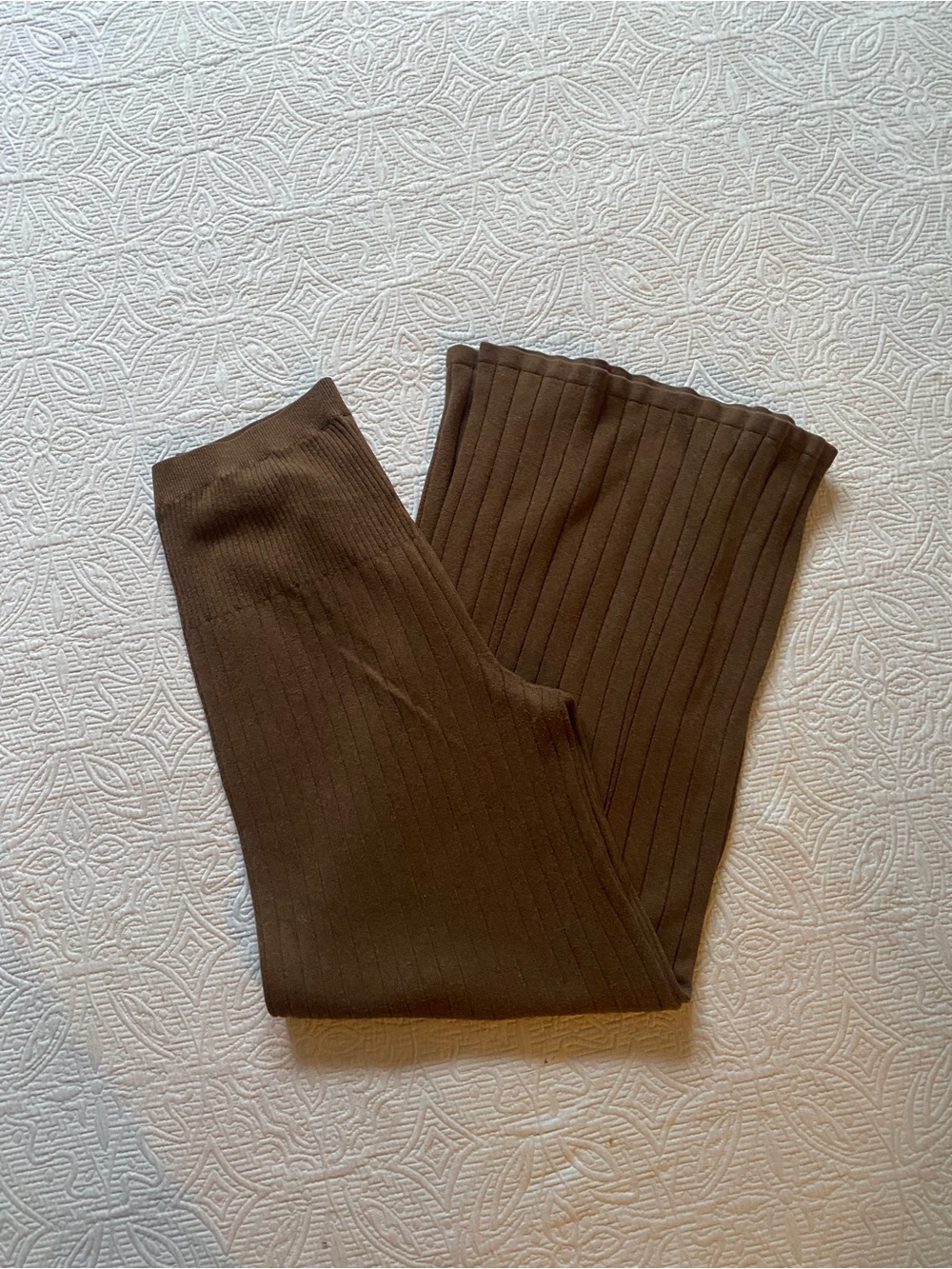 Free People Womens Ribbed Joggers in Brown